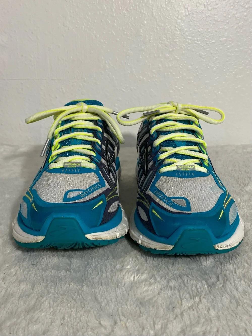 Brooks Transcend Ultimate Ride Running Shoes Women’s Size 8.5 Blue Gray Yellow